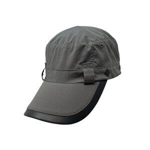 Columbia Cadet Military Hat Cap S/M Fitted Belt Loop Gray Unstructured 7 1/8